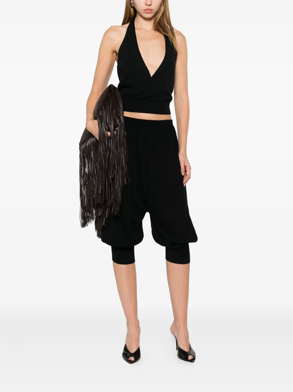 Paloma Wool Gesmockte broek van merinowol - Zwart