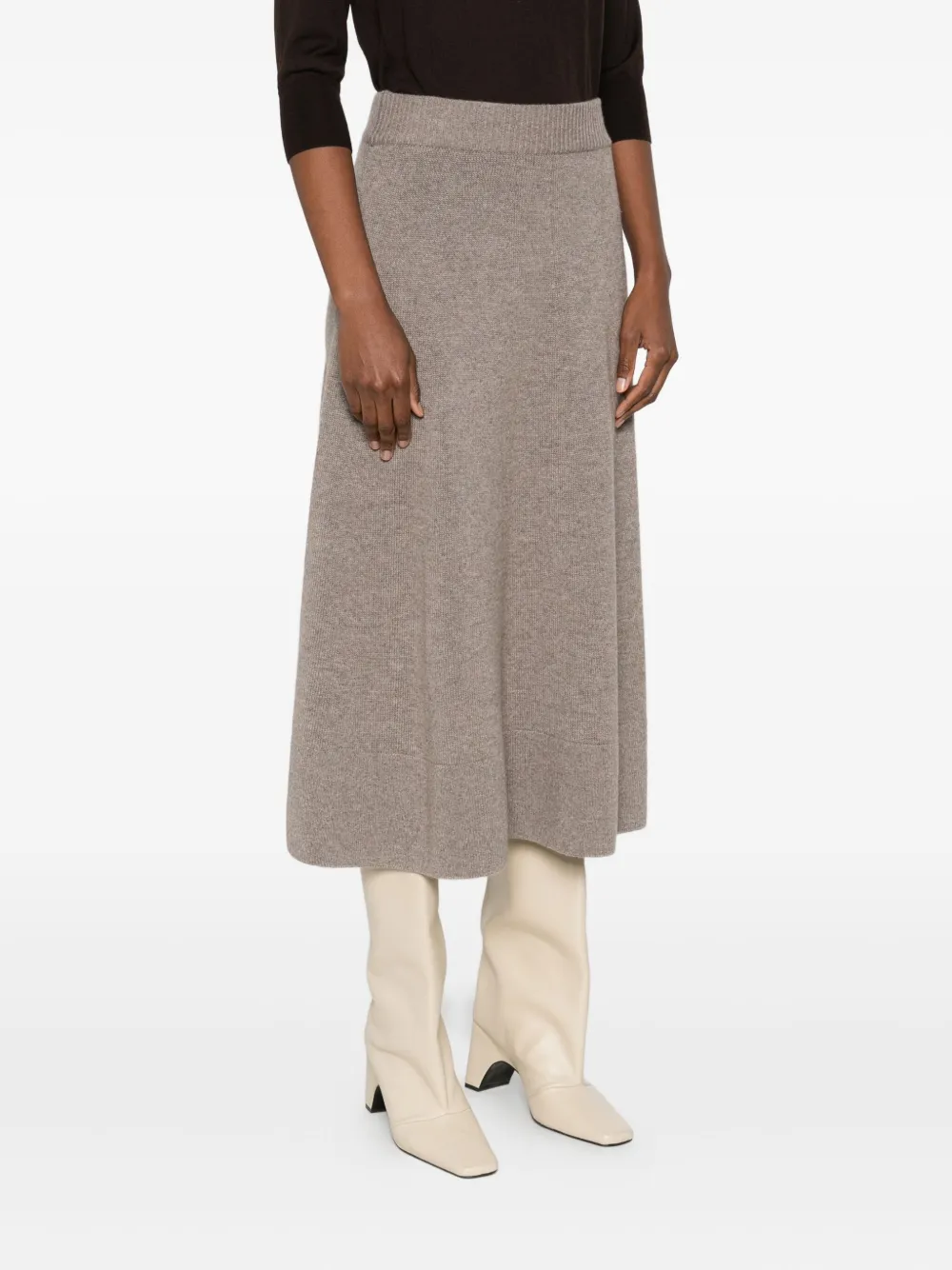 Agnona Fine-knit Skirt In Gray