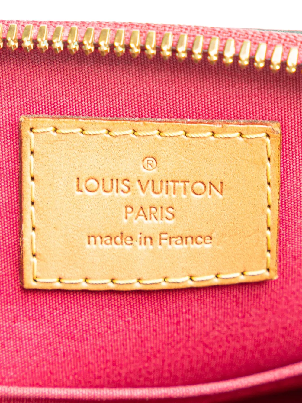 Pre-owned Louis Vuitton 2013 Monogram Vernis Alma Bb Satchel In Red