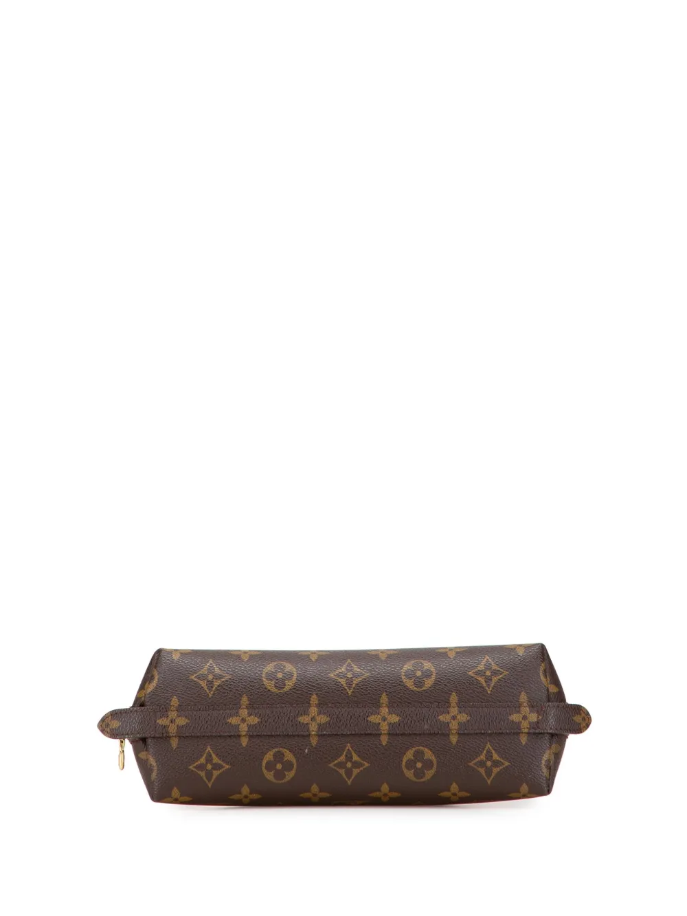 Pre-owned Louis Vuitton 2008 Monogram Trousse Demi Ronde Cosmetic Pouch In Brown