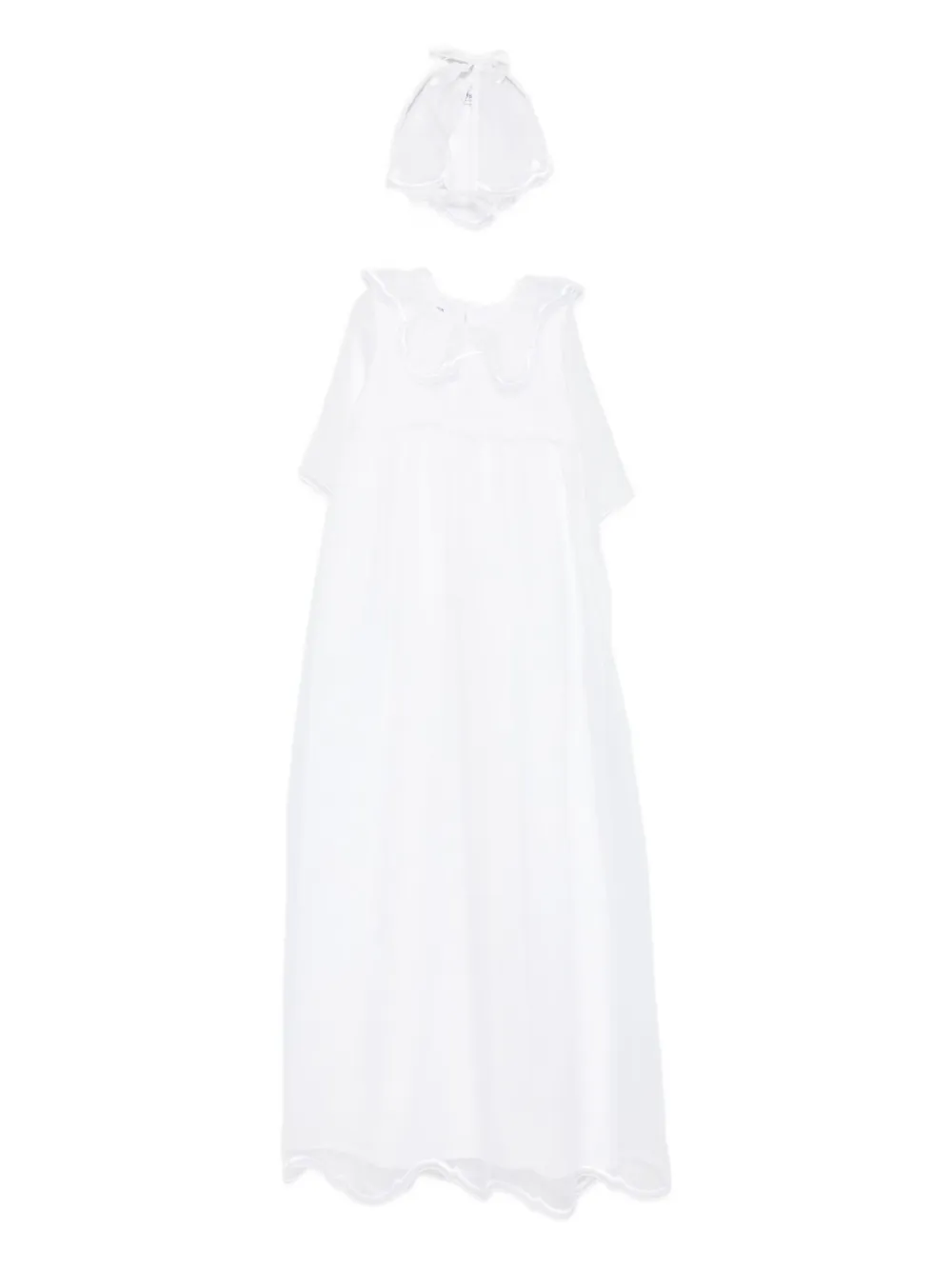 JESURUM BABY Veneziano スカラップ ワンピース セット - ホワイト