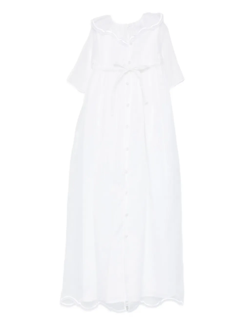 JESURUM BABY Veneziano scalloped dress set - Wit