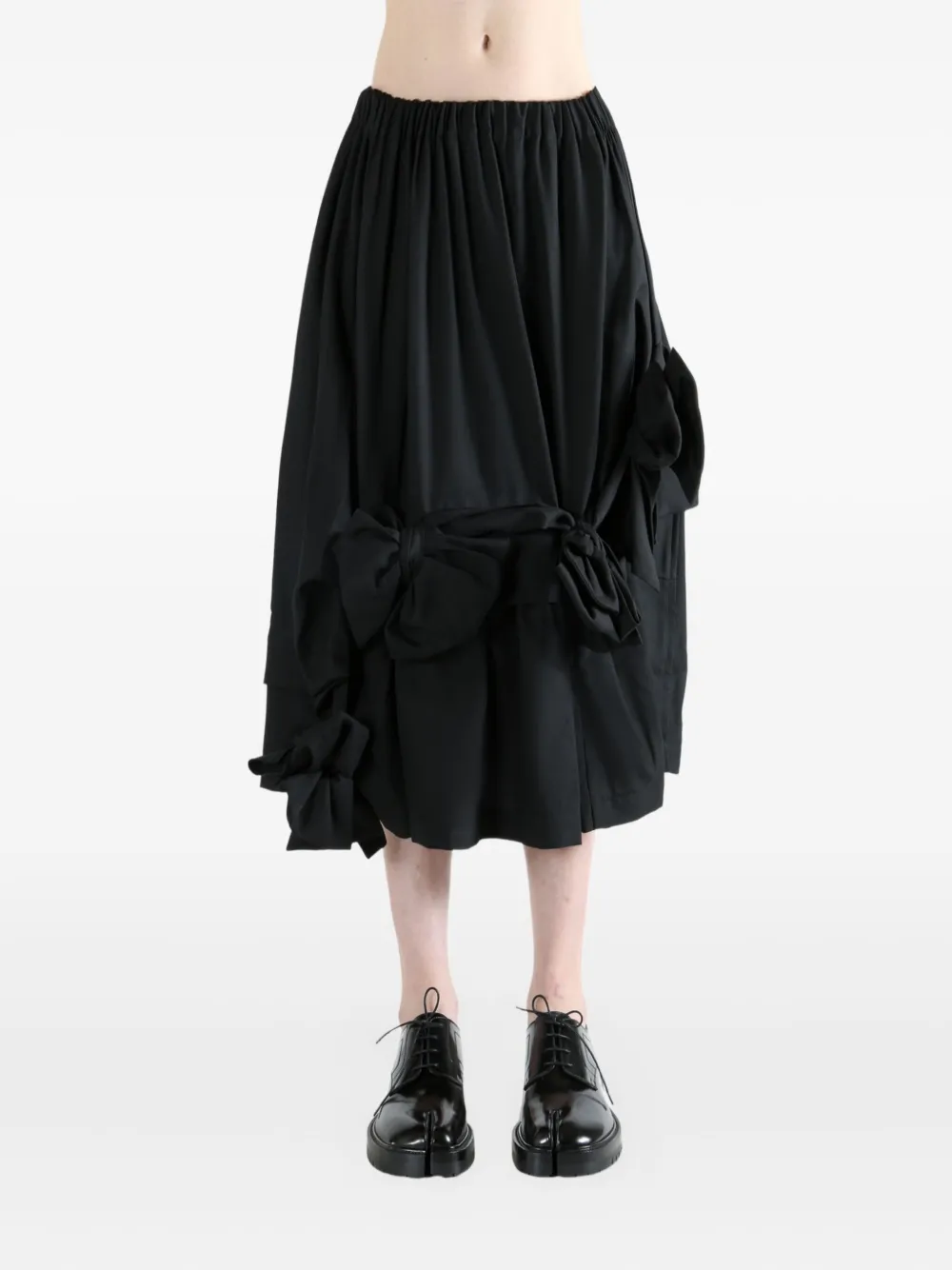 Comme Des Garçons Tao Bow-detail Midi Skirt In Black
