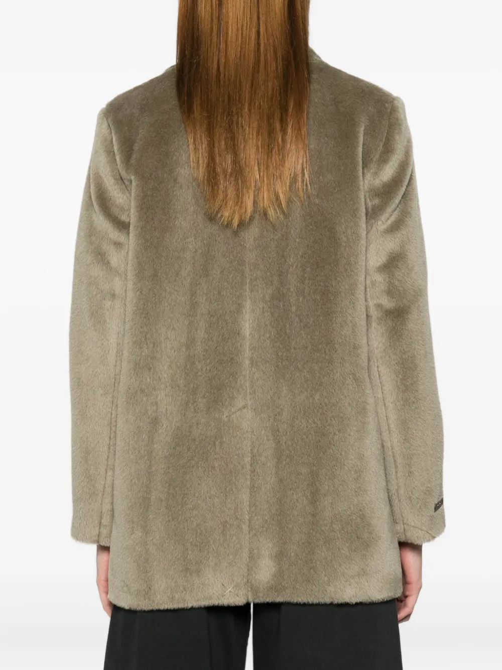 Peserico Peak-lapels Coat In Green