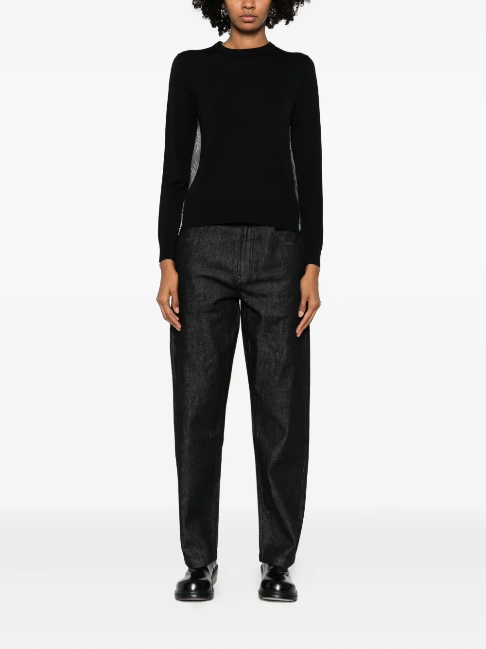  Quetsche Lace-panel Jumper - Black 