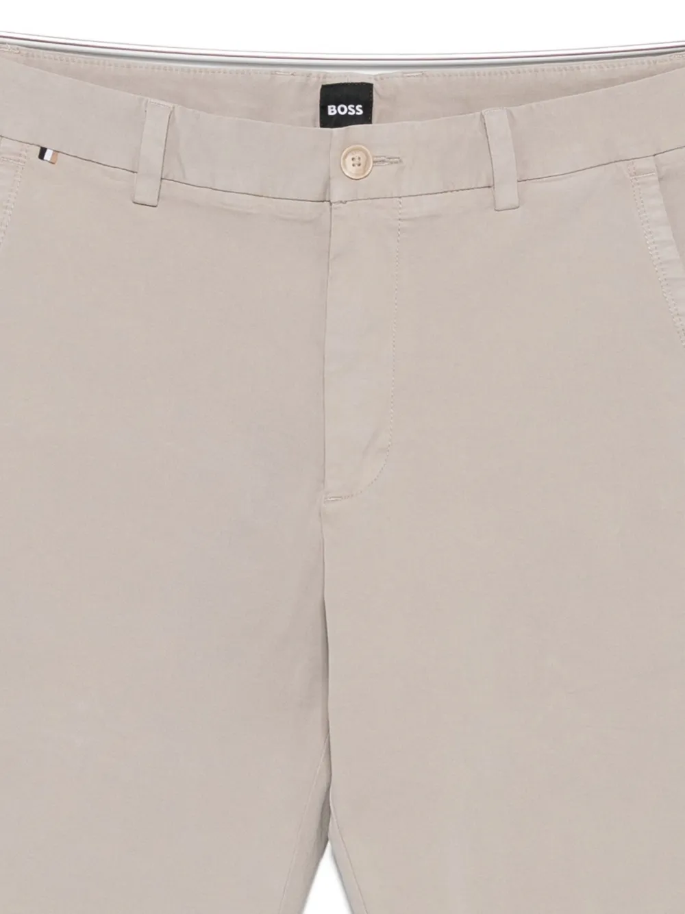 Hugo Boss Stretch Twill Trousers In Neutral