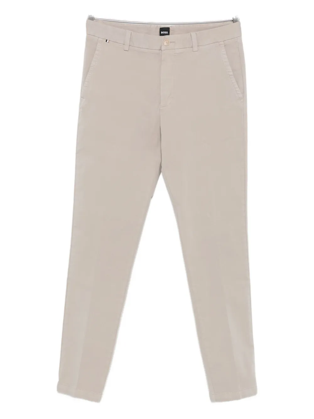Hugo Boss Stretch Twill Trousers In Neutral