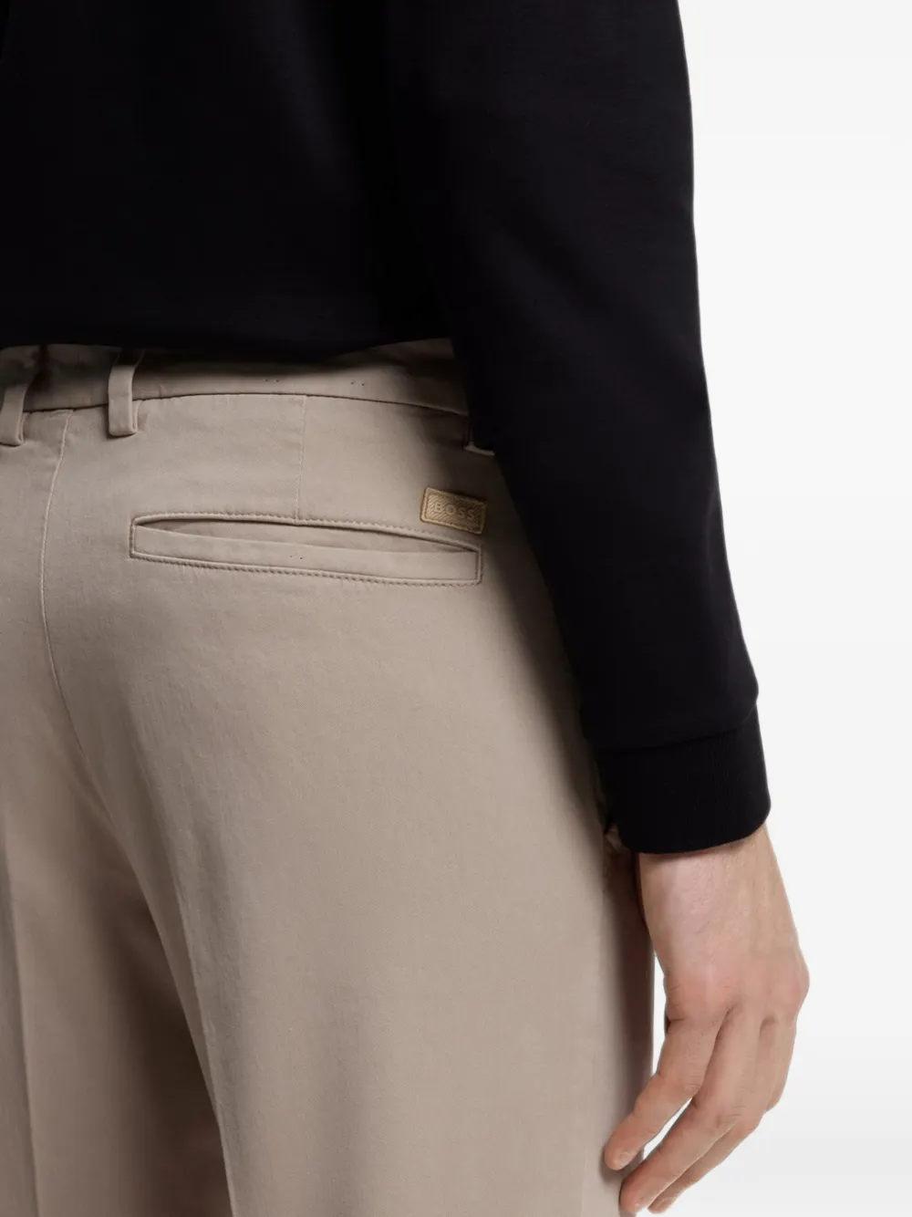 BOSS Stretch twill broek Beige