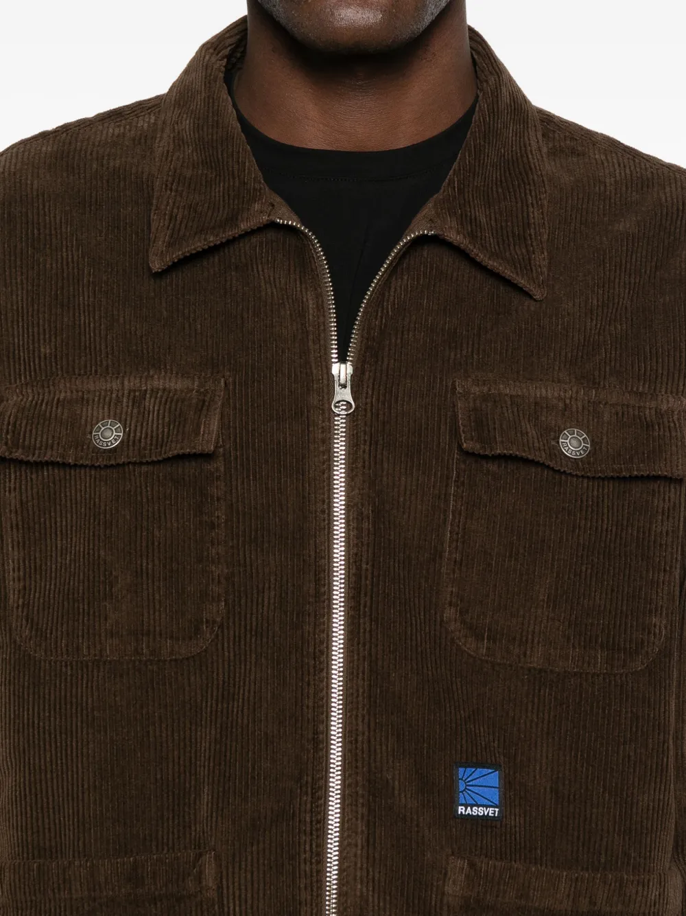 RASSVET Ribfluwelen shirtjack met ritssluiting Bruin