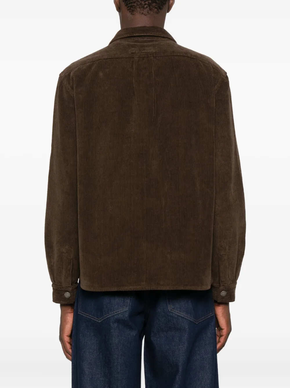 RASSVET Ribfluwelen shirtjack met ritssluiting Bruin