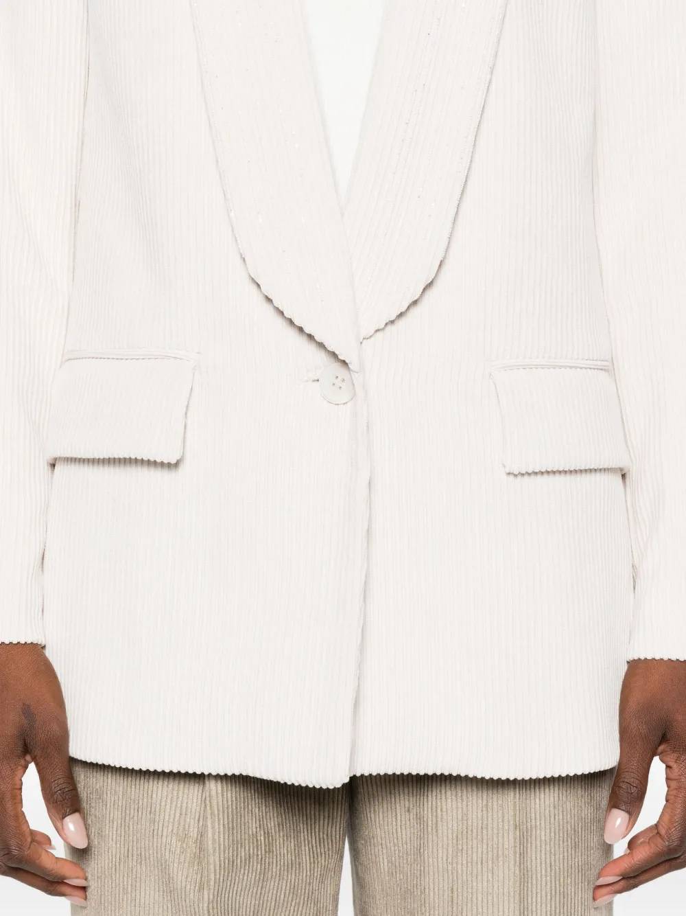 Peserico Ribfluwen blazer Wit