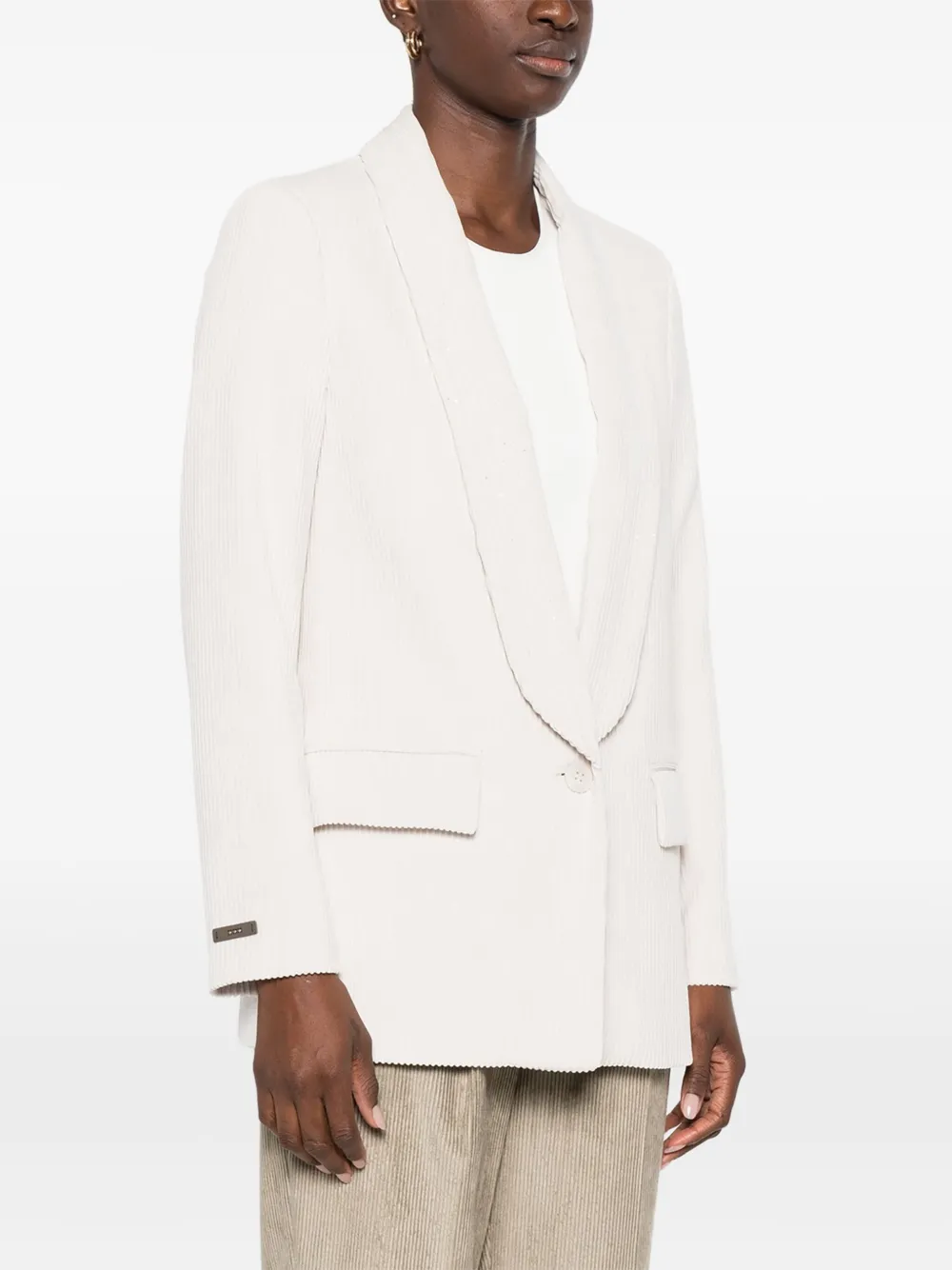 Peserico Ribfluwen blazer Wit