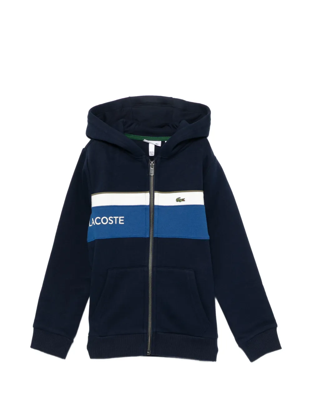 Lacoste colour-blocked fleece hoodie - Blu
