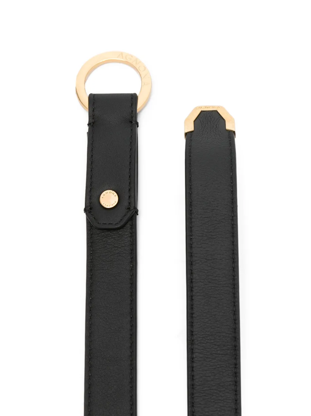 Agnona logo-engraved belt - Zwart