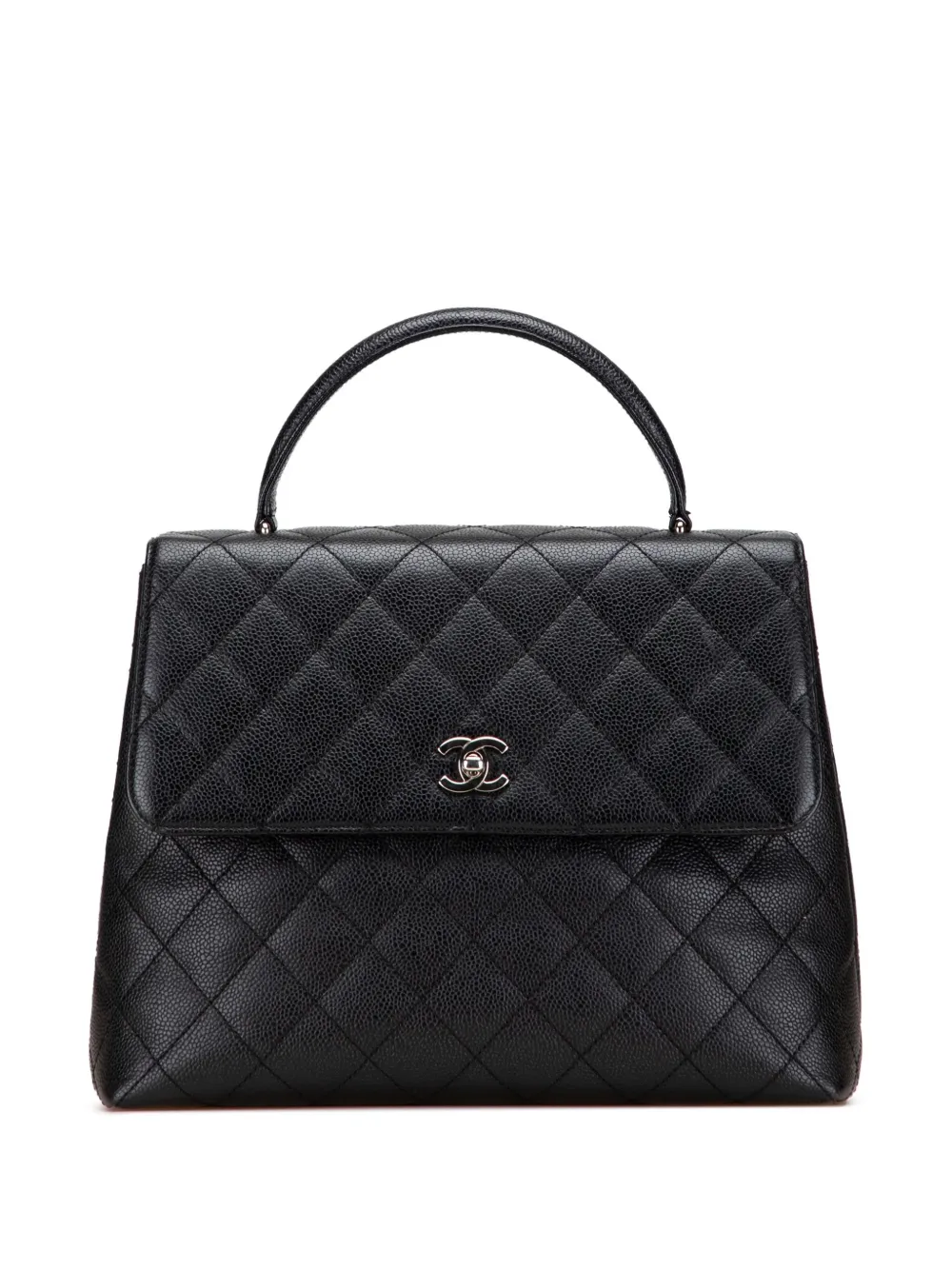 CHANEL Pre-Owned 2000-2002 ココマーク マトラッセ キャビア ケリートップハンドル ハンドバッグ - ブラック CHANEL Pre-Owned 2000-2002 ココマーク マトラッセ キャビア ケリートップハンドル ハンドバッグ - ブラック
