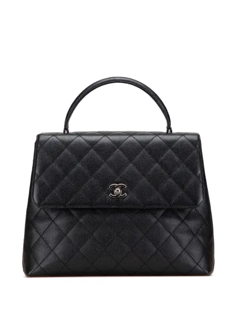 CHANEL Pre-Owned 2000-2002 CC Quilted Caviar Kelly Top Handle Bag handbag