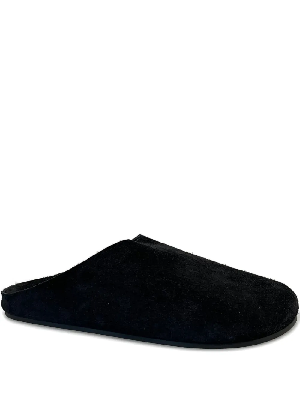 The Row Hudson Leather Slide In Black