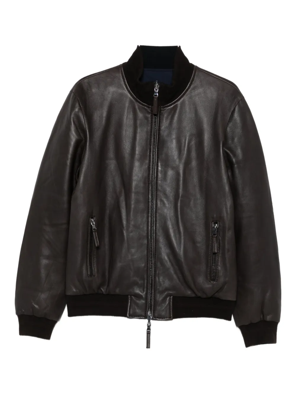 The Jack Leathers Leather Bomber Jacket In Black