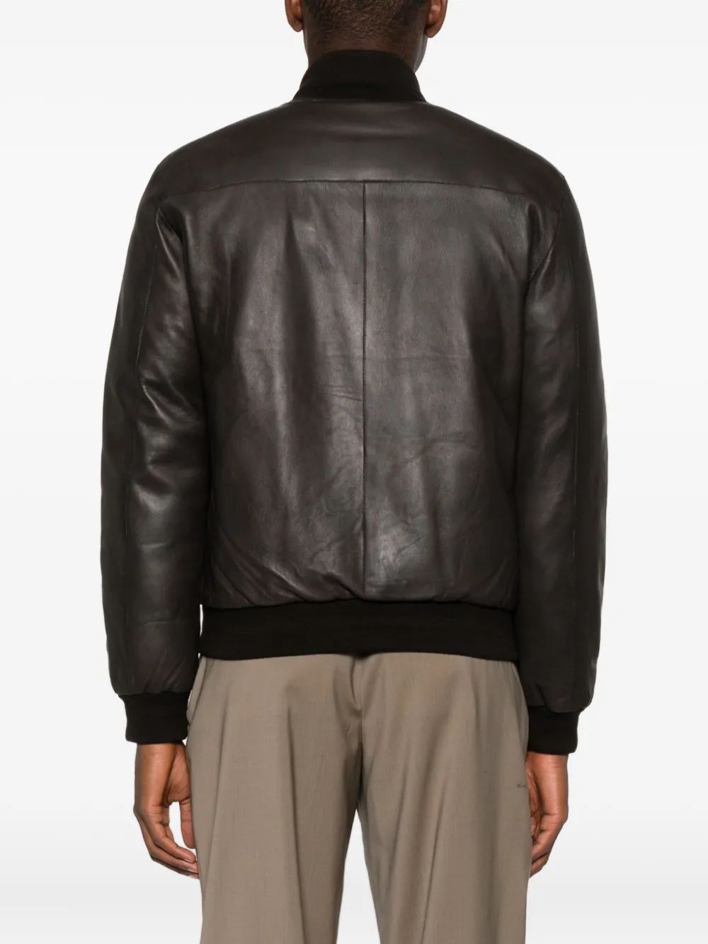 The Jack Leathers Leather Bomber Jacket In Black