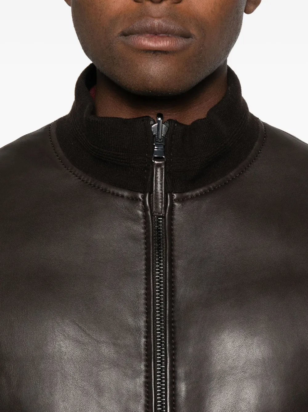 The Jack Leathers Leather Bomber Jacket In Black