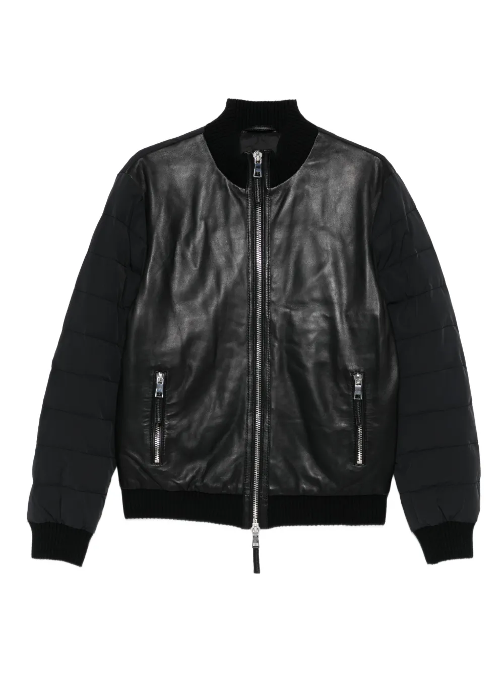 THE JACK LEATHERS quilted-sleeve jacket | Black | Image 1