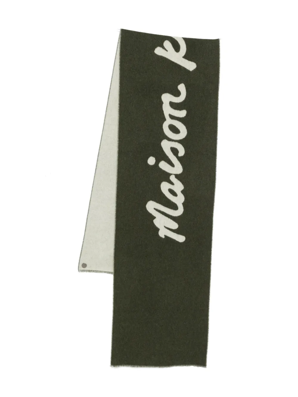 Maison Kitsuné Maison Kitsune Handwriting Scarf In Green