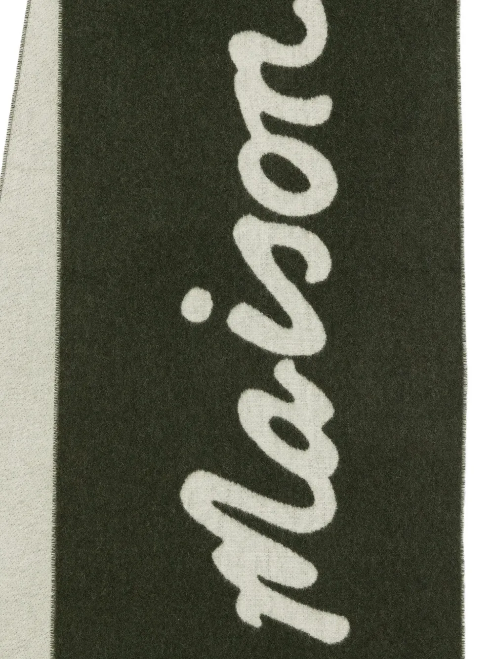 Maison Kitsuné Maison Kitsune Handwriting Scarf In Green