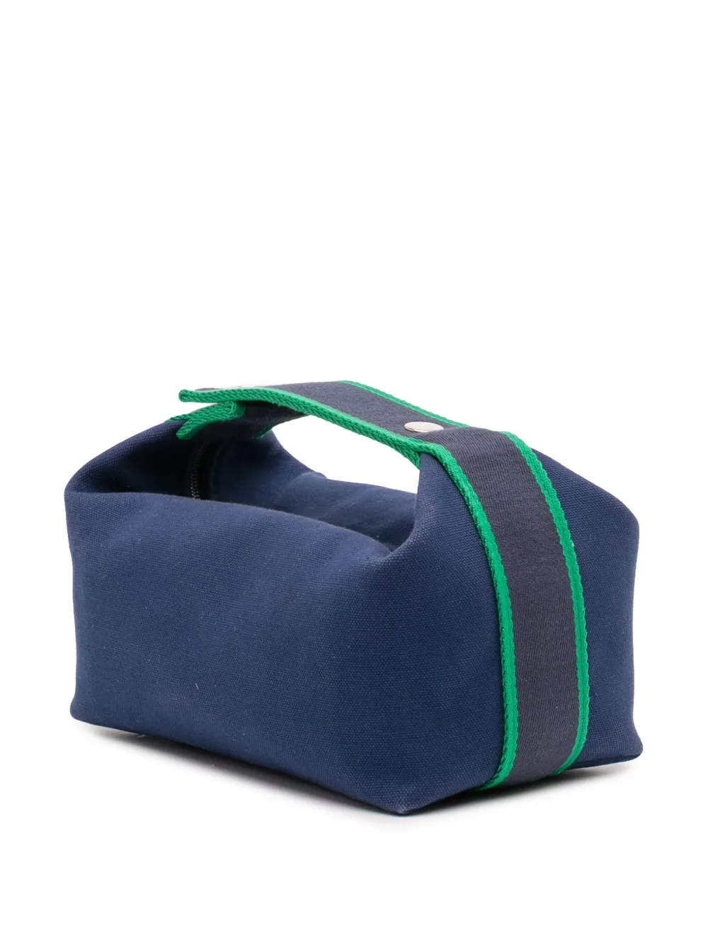 Pre-owned Hermes 2023 Small Canvas Bride A Brac Case Vanity Bag In Blue