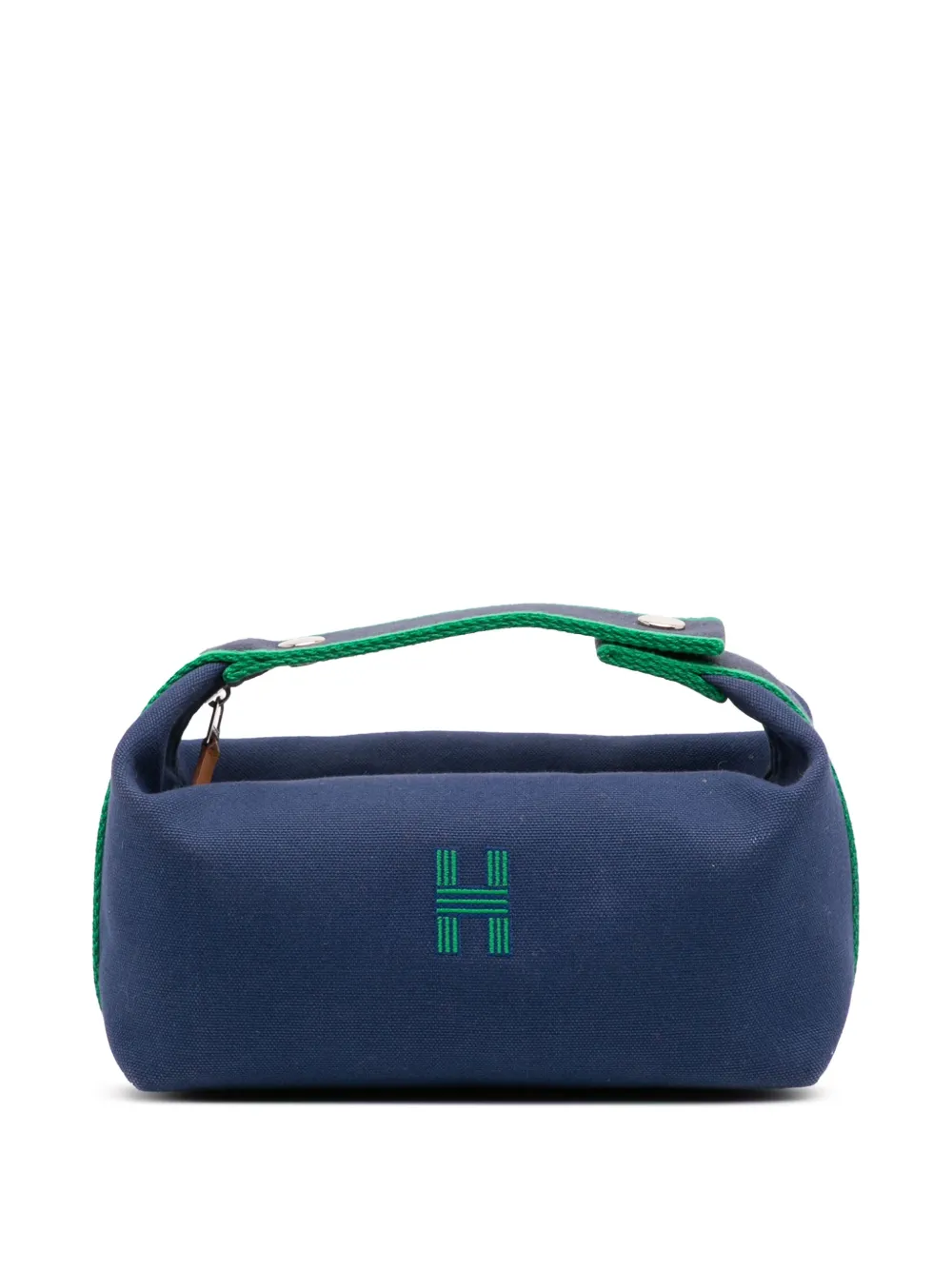 Hermès Pre-Owned 2023 スモール キャンバス ブリッド ア ブラック ケース バニティバッグ - ブルー Hermès Pre-Owned 2023 スモール キャンバス ブリッド ア ブラック ケース バニティバッグ - ブルー