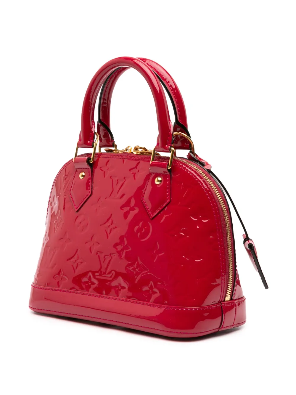 Pre-owned Louis Vuitton 2015 Monogram Vernis Alma Bb Satchel In Pink