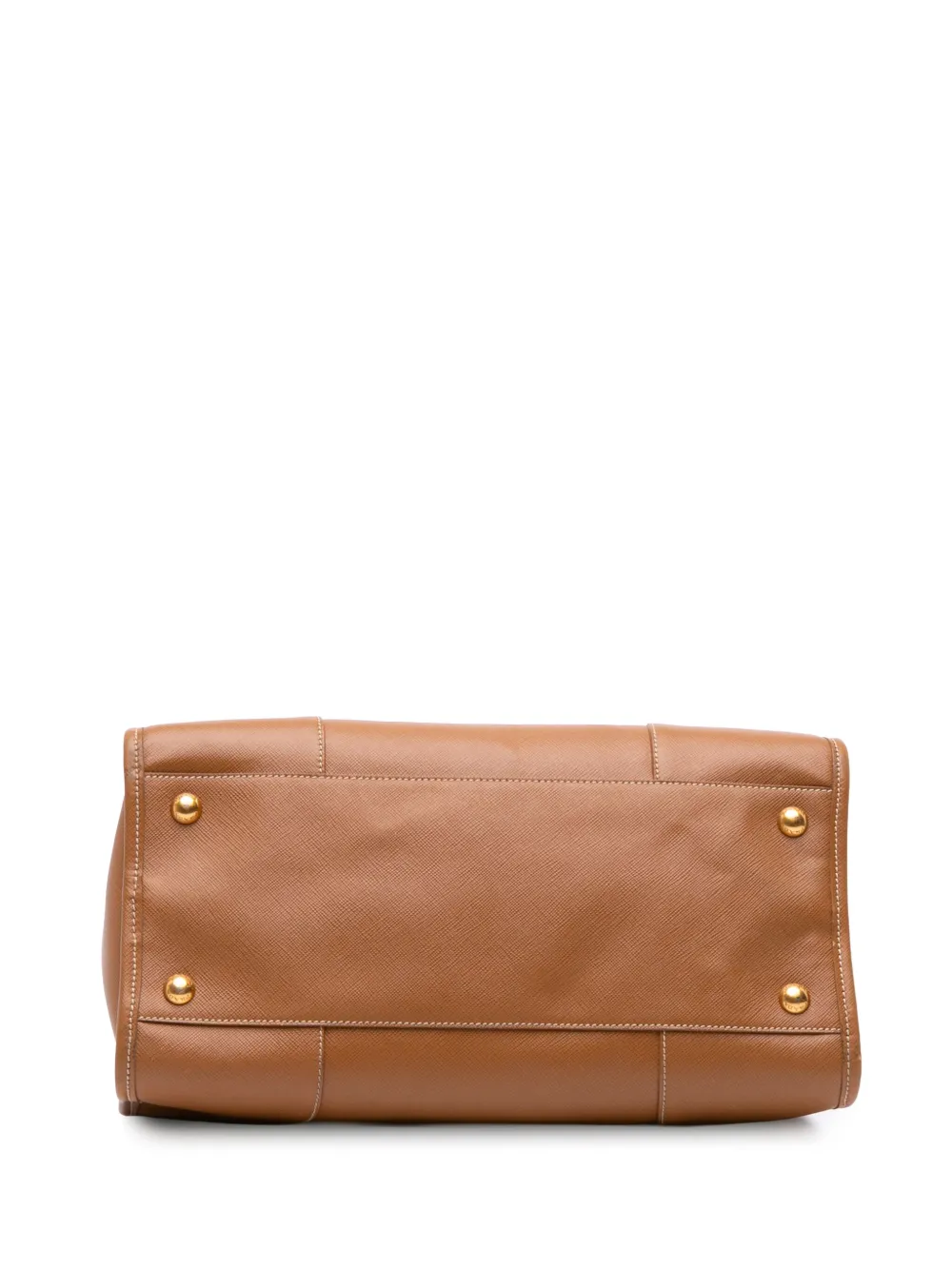 Pre-owned Prada 2010-2025 Saffiano Lux Shopping Tote Satchel In Brown