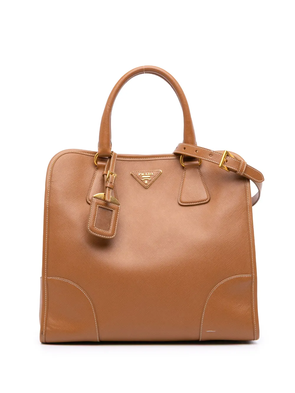 Prada Pre-Owned 2010-2025 サフィアーノルクス ショッピング トート サッチェルバッグ - ブラウン Prada Pre-Owned 2010-2025 サフィアーノルクス ショッピング トート サッチェルバッグ - ブラウン