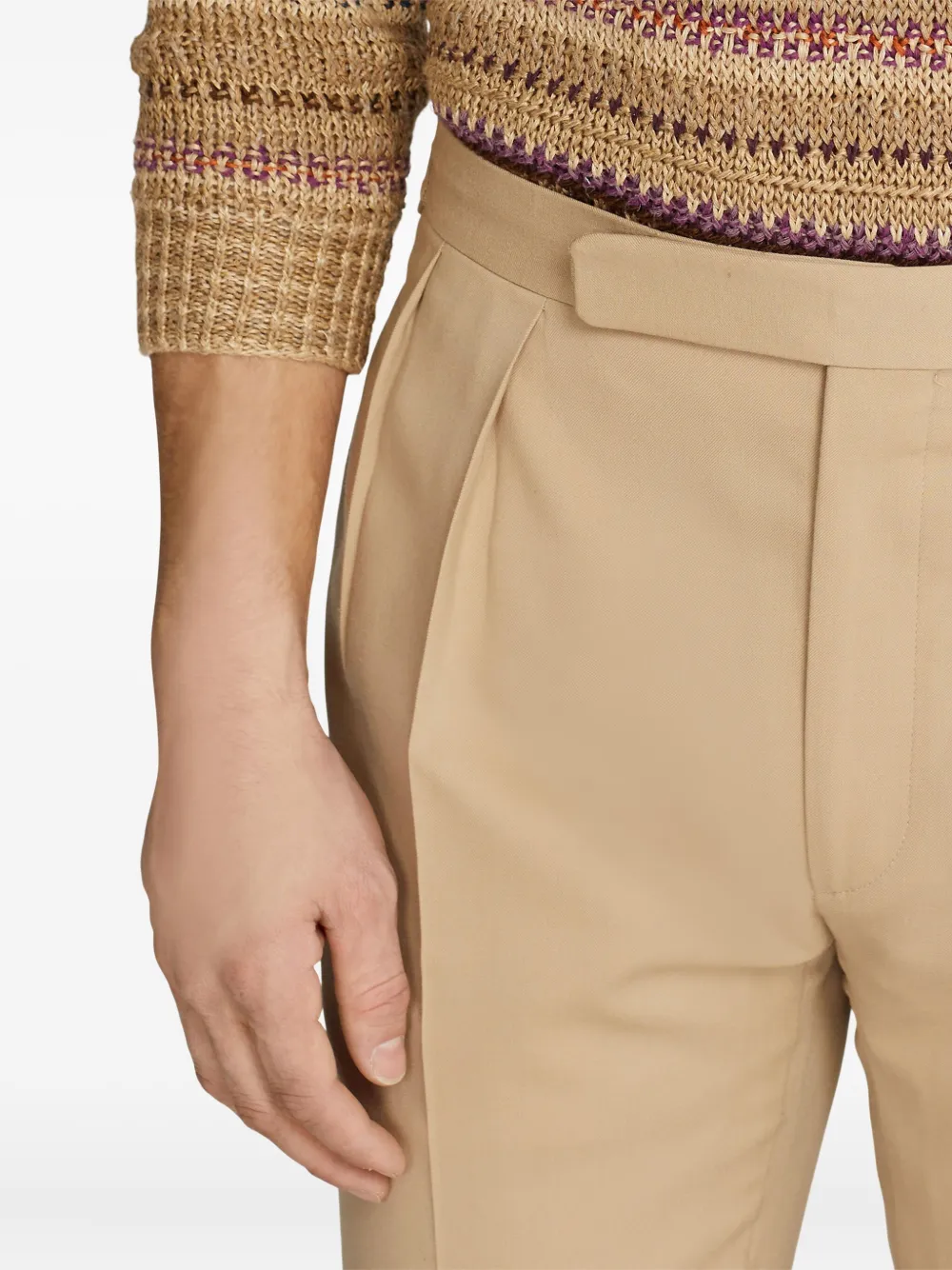 Ralph Lauren Gregory Pleated Gabardine Trouser In Neutral