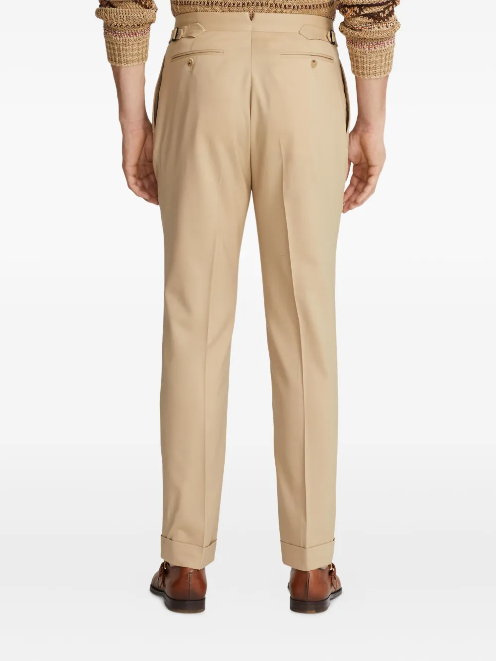 Ralph Lauren Gregory Pleated Gabardine Trouser In Neutral
