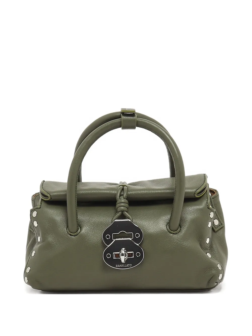 Zanellato studded top-handle satchel | Green | Image 1