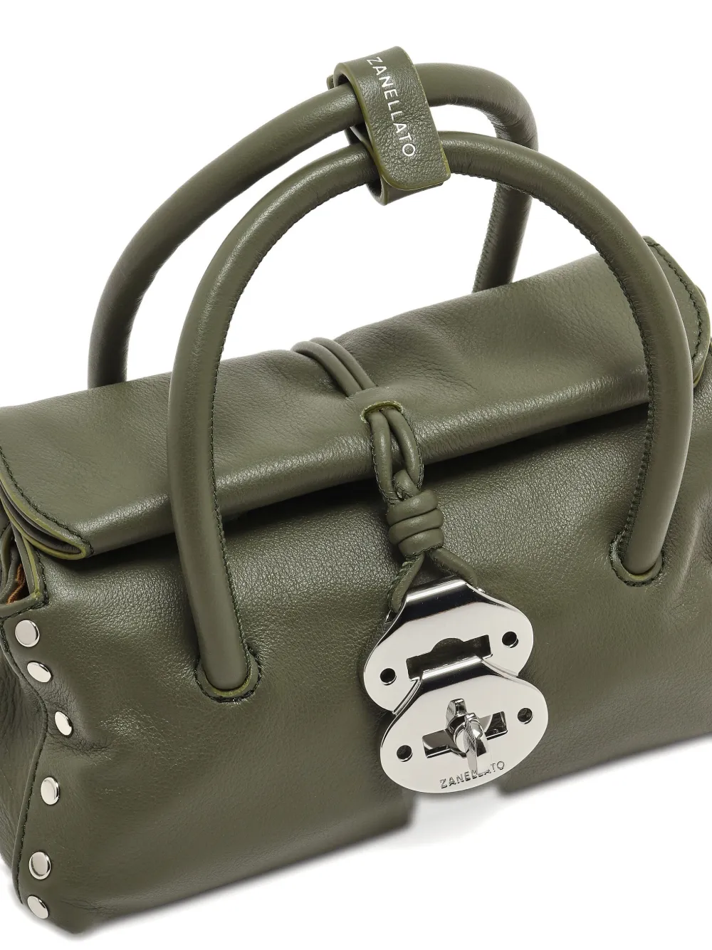 Zanellato Boekentas met handgreep en studs Groen