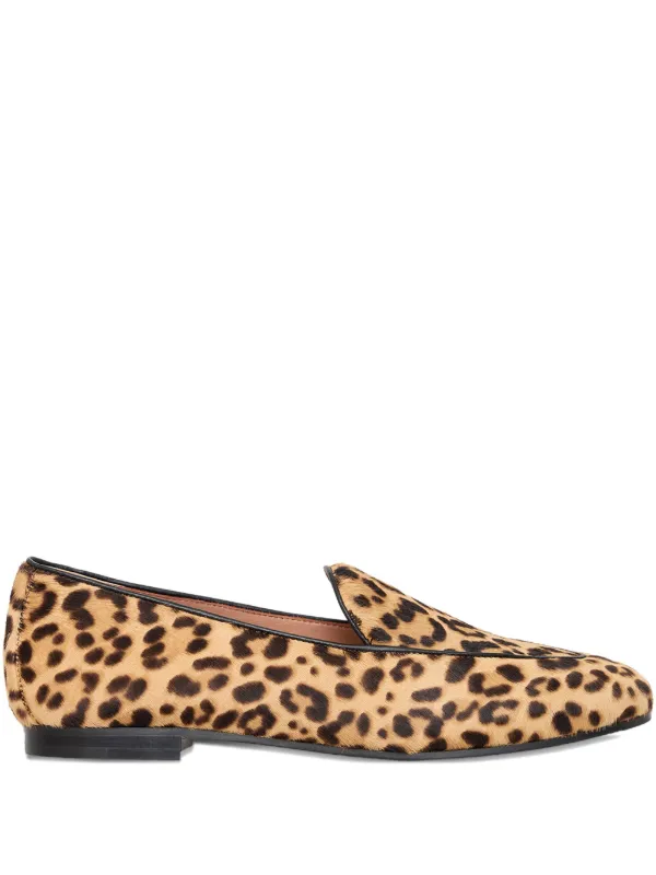 Aquazzura Leopard-print Loafers in Neutrals