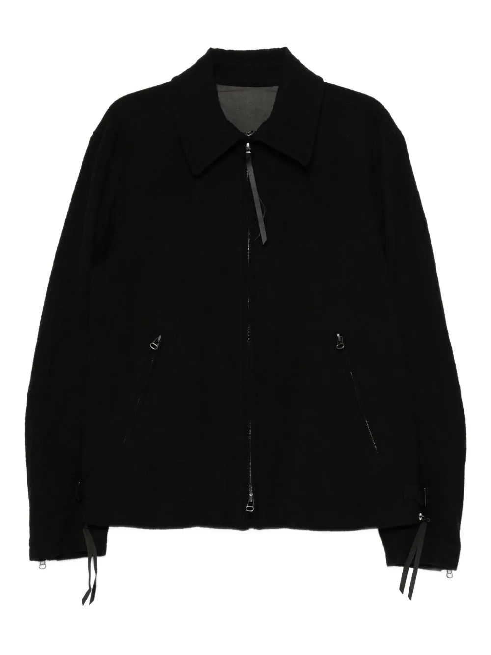 The Viridi-Anne wool zip-up  jacket | Black | Image 1