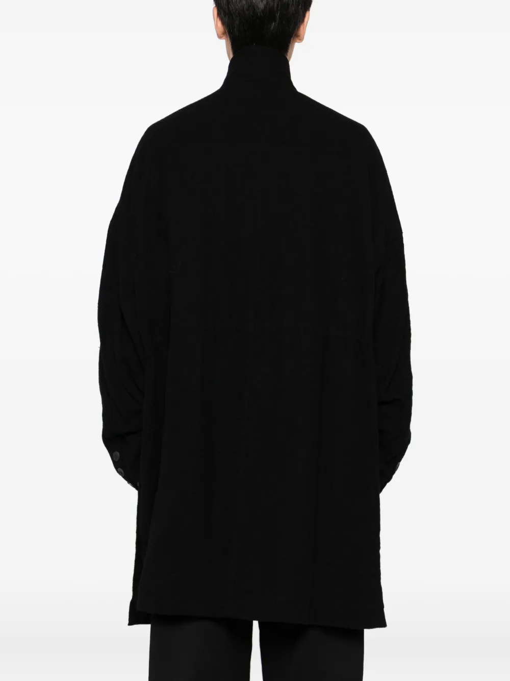 The Viridi-Anne Twill jas met borduurwerk Zwart