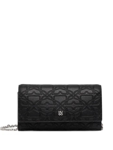 HUGO embossed chain clutch bag
