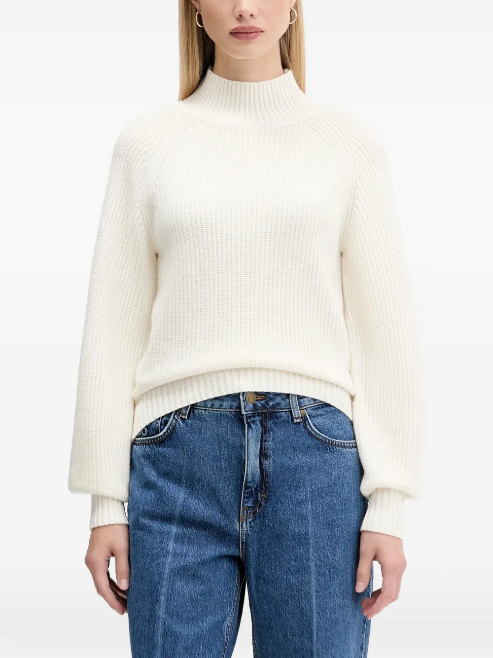 Hugo Boss Ribbed Sweater In White