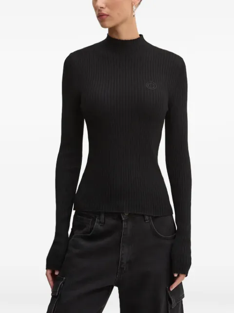 HUGO mock-neck logo-detail top