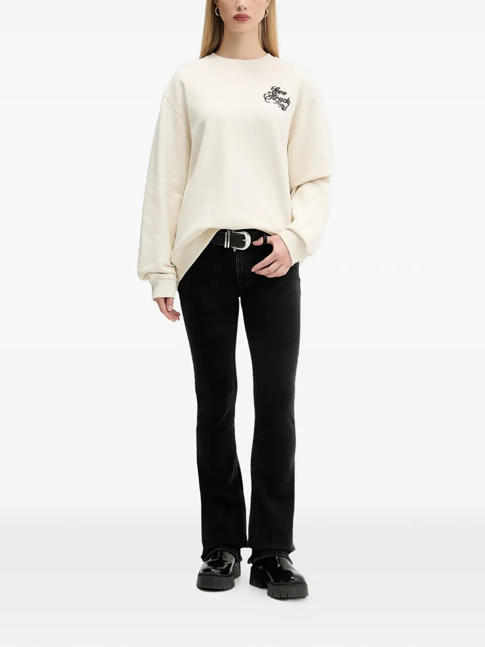 Hugo Boss Crew-neck Sweatshirt In Neutral