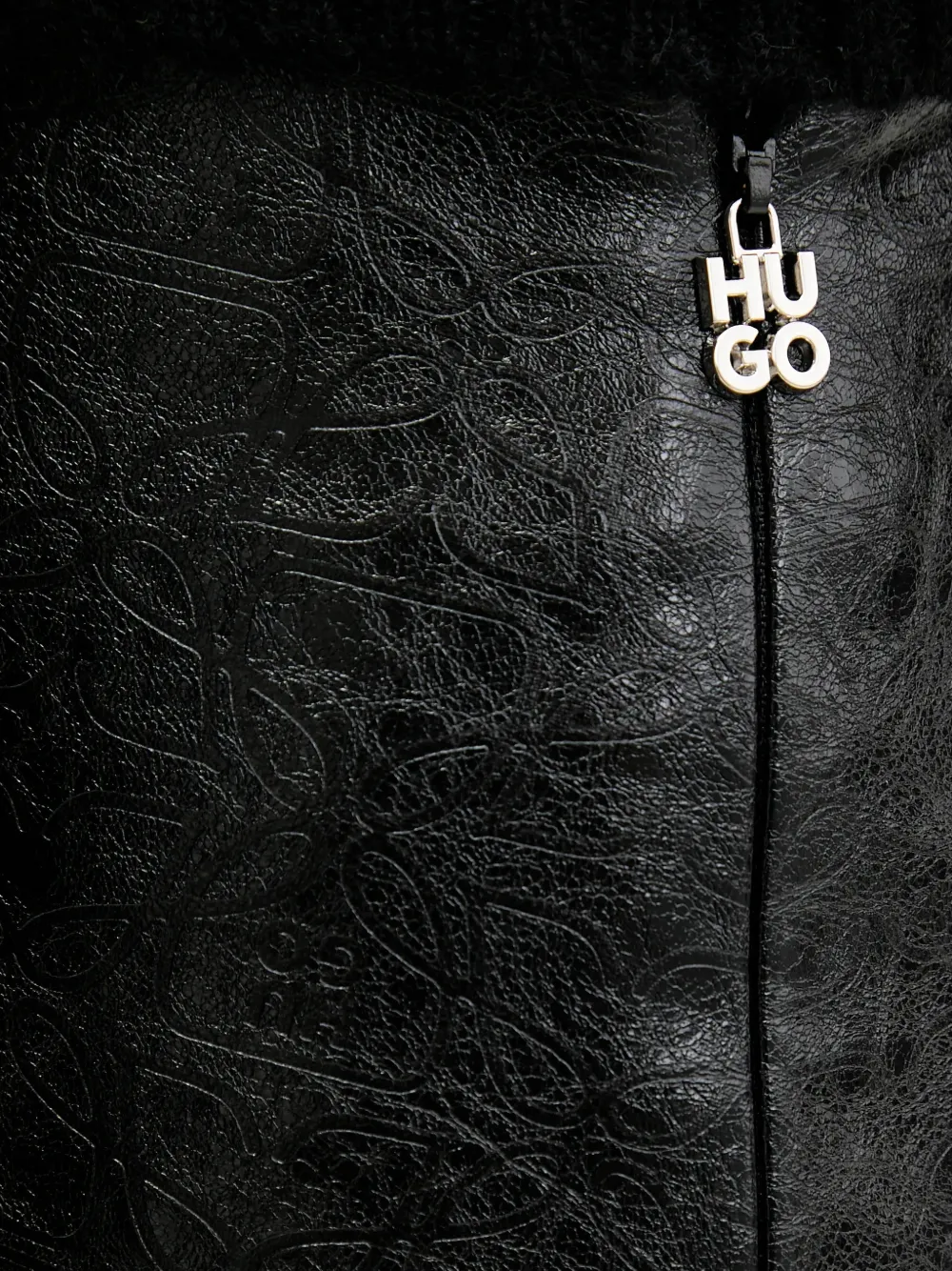 Hugo Boss Embossed-design Skirt In Black