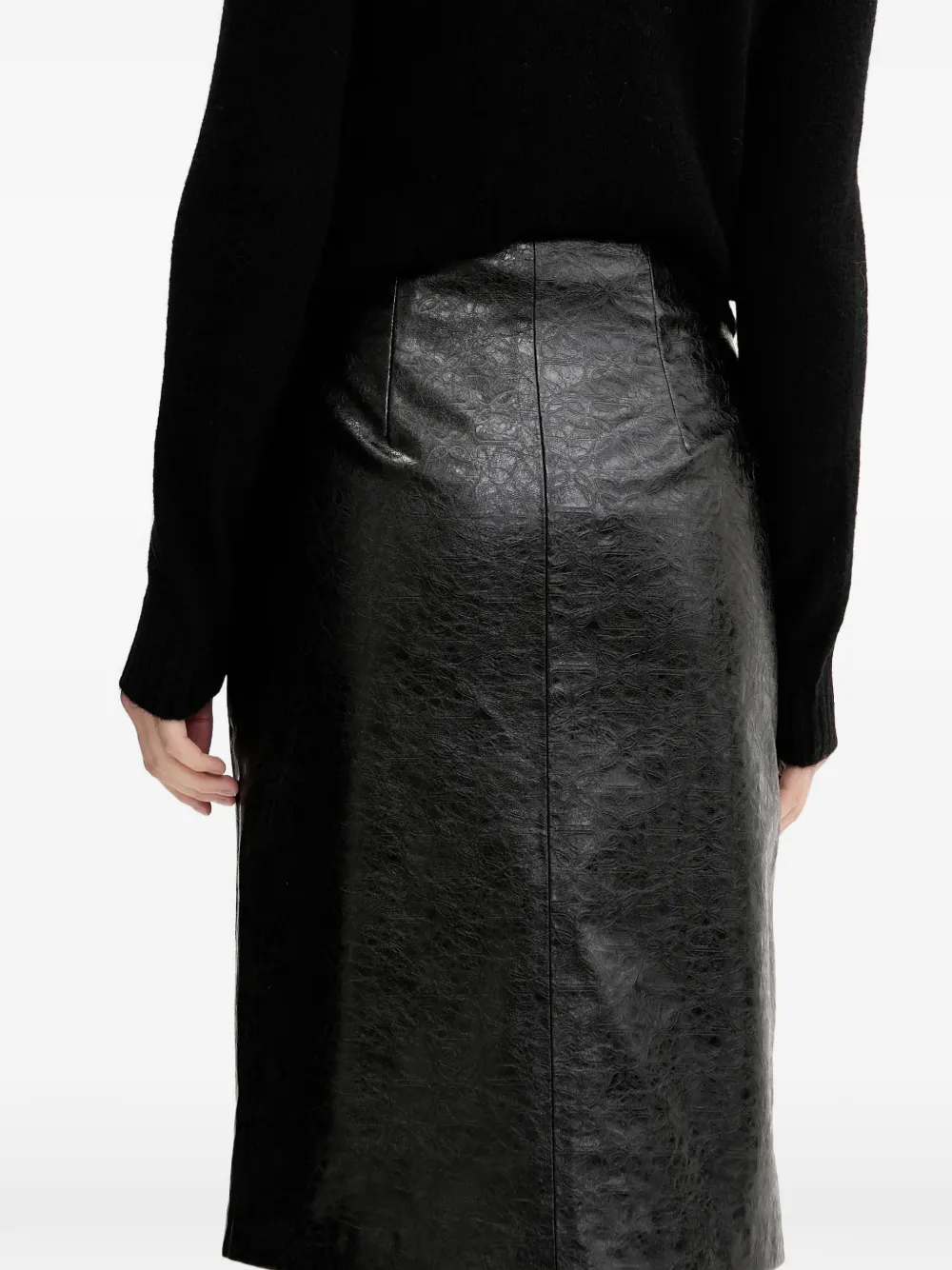 Hugo Boss Embossed-design Skirt In Black