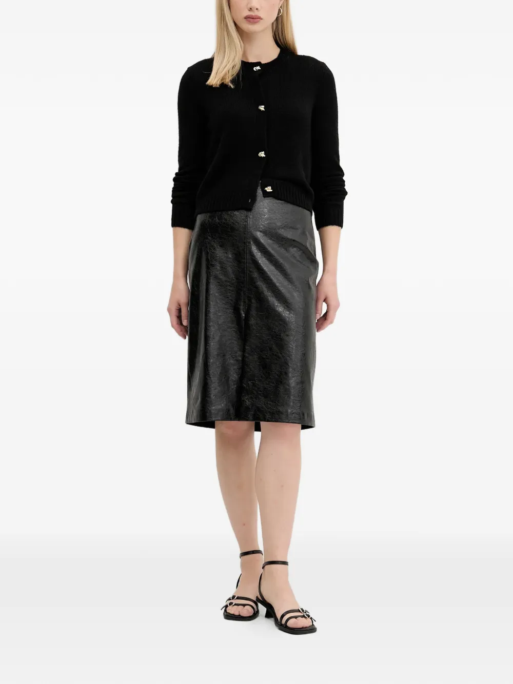 Hugo Boss Embossed-design Skirt In Black