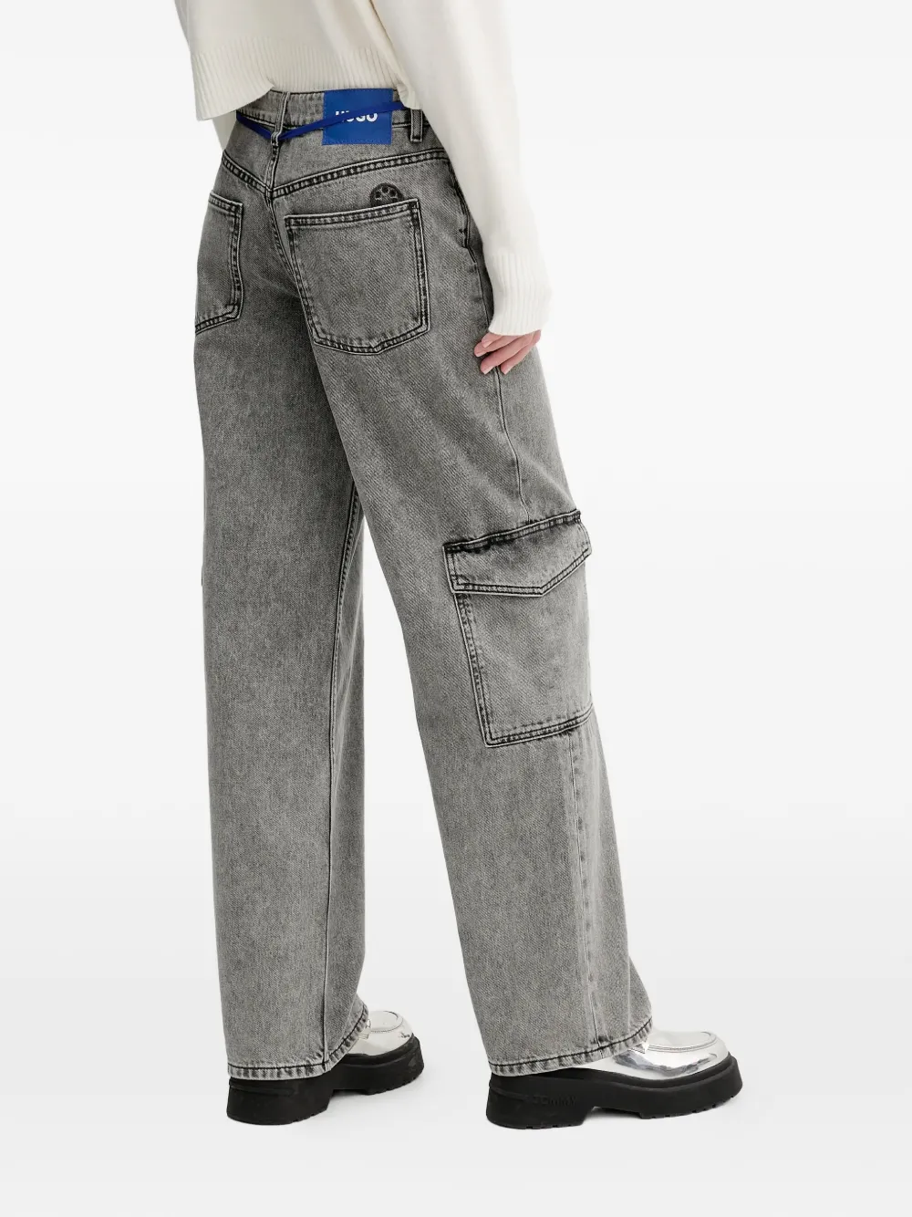 Hugo Boss Cargo Pocket Jeans In Gray