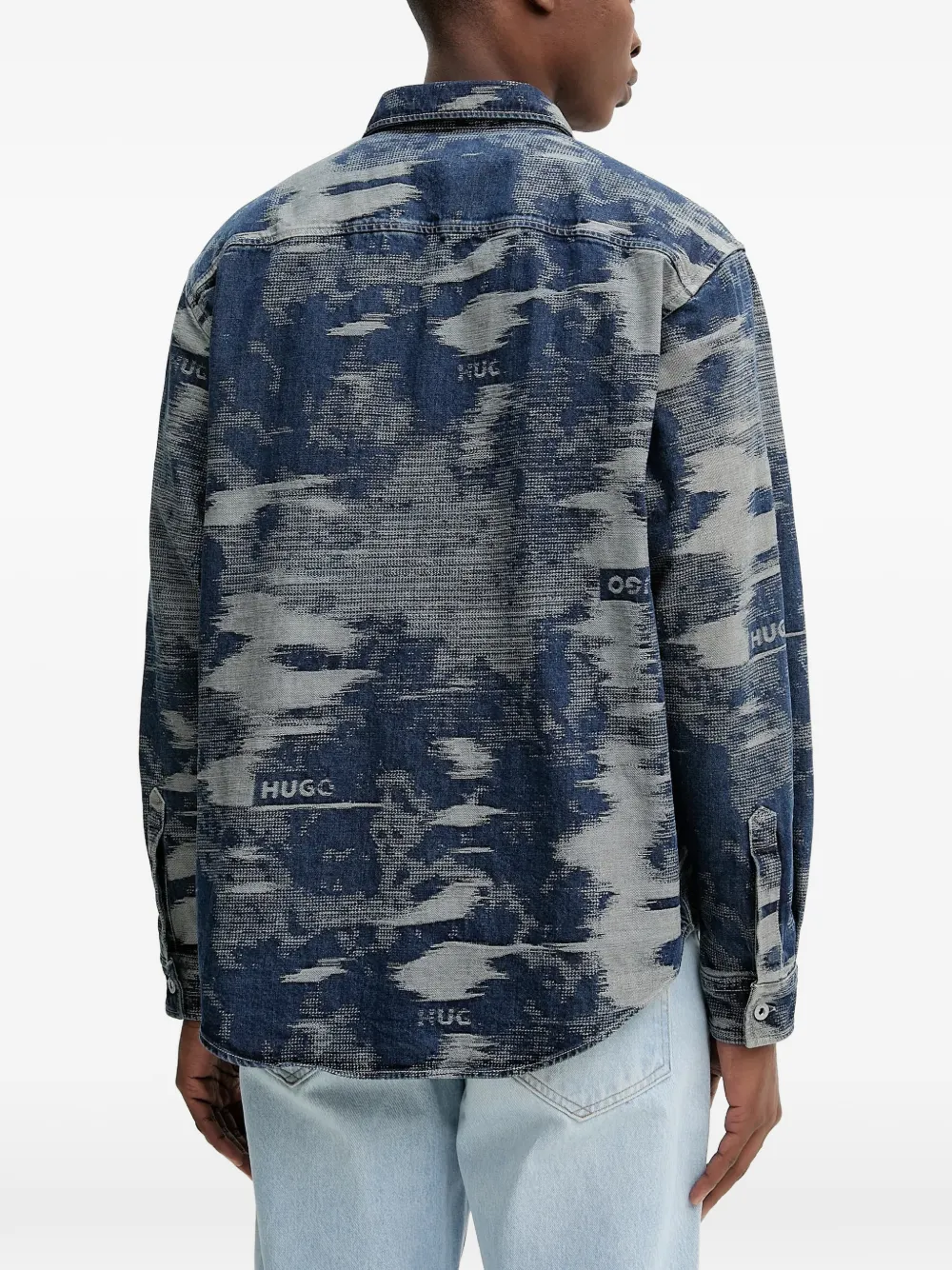 HUGO Overhemd met borstzak Blauw