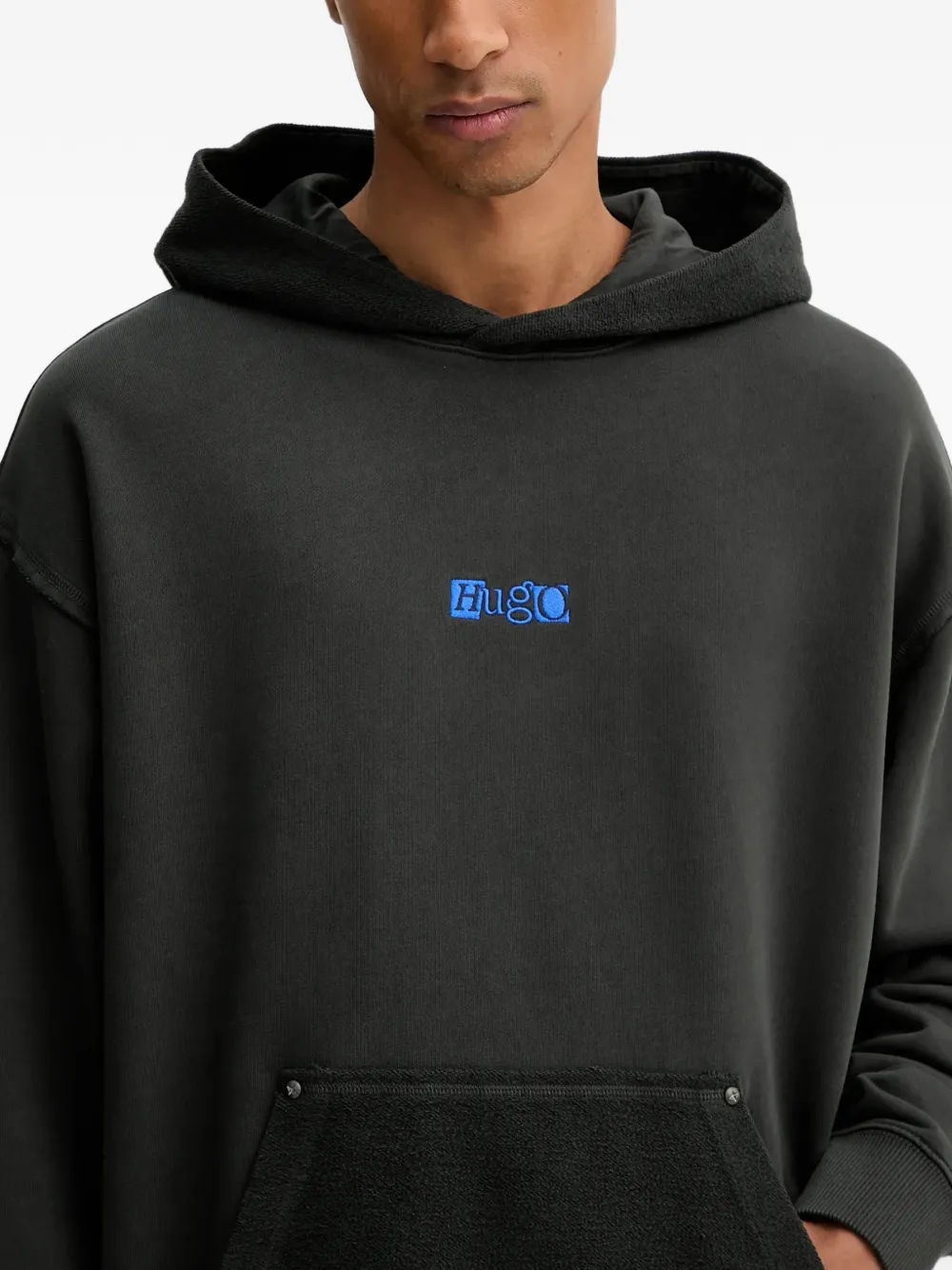 HUGO Hoodie met buidelzak Grijs