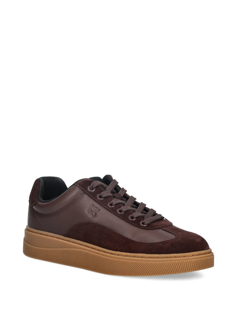 Hugo Boss Lace-up Sneakers In Burgundy